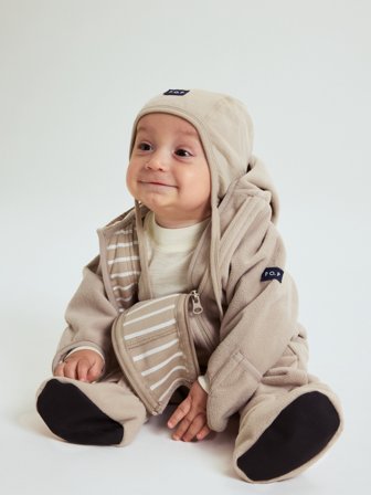 Polarn O. Pyret Vindtät vindfleeceoverall - 74 - barnkläder - beige