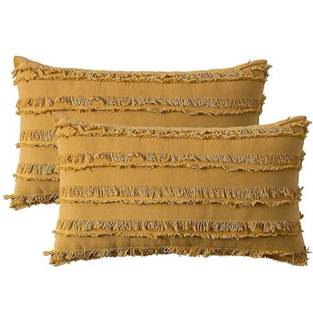 2 kpl koristeellisia boho-tyynynpäällisiä pellavaa raidallinen jacquard-kuvioinen tyynynpäällinen