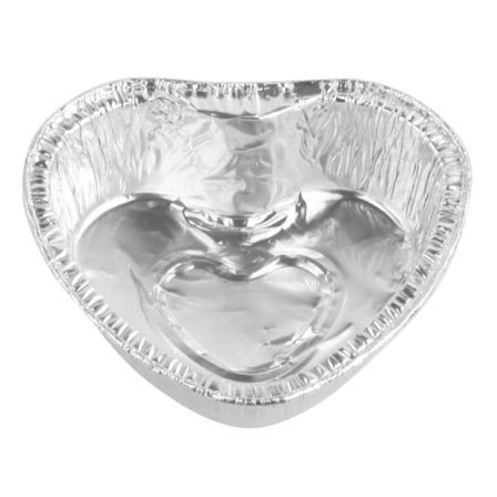 Paket med 125 hjärtformade aluminiumfolieformar för kakor