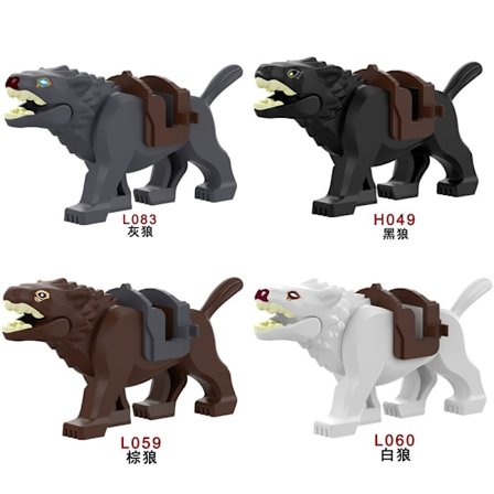 Fantasy Wolf Rider Brick Figursett – Karakter & Monteringssett