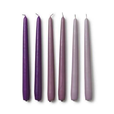 In Flore Lovisa Antik Ljus, 6-pack Ljus & ljusstakar Lila