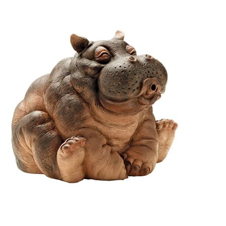 Kreativ Hippo Statue Resin Water Fountain Spray Skulptur