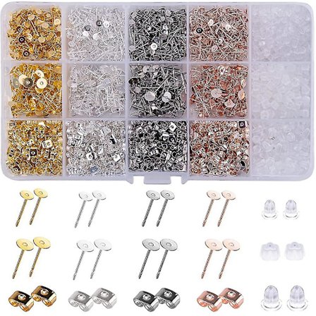 2600 Deler Øredobber Lagingsutstyr Med Øredobbstopper Øredobbrygger Flat Pad