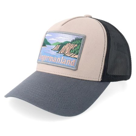 Wild Spirit - Grå trucker Keps - Swedish Ångermanland Landscape Light Grey/Black/Charcoal A-Frame Trucker @ Hatstore