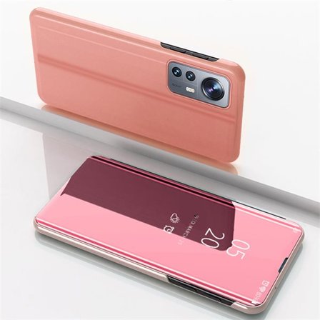 Clear View Case cover til Xiaomi 12 Lite cover med flap pink