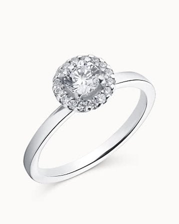 Rosettring Grazia 950 Platina Naturlig Diamant 0,30 Carat - forlovelsesringer & gifteringer hos Vanbruun