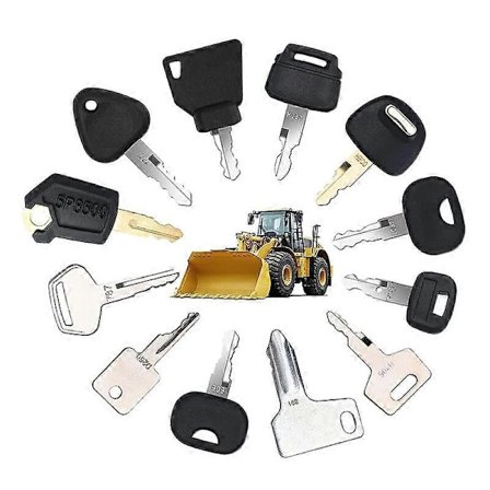 12 nøgler tændingsnøgle til tungt udstyr til Caterpillar Jcb Yanmar Kobelco til Volvo BOBCAT Hitachi Komatsu gravemaskine