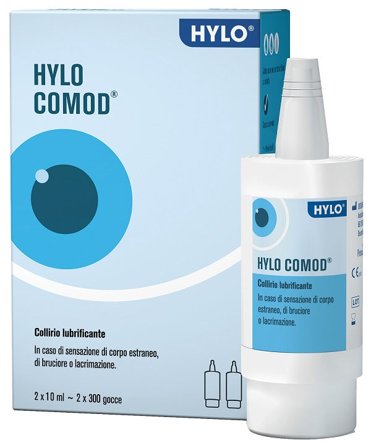 Hylo-comod Gocce Oculari Ialuronato di Sodio 0,1% 2 Flaconc Ini