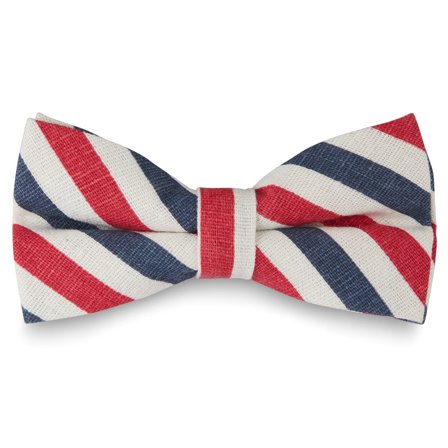 Red & Blue Striped Pre-Tied Bow Tie for Men - Pre-tied bow ties