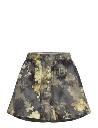 Monki Relaxed Cotton Boxer Shorts - Green - S