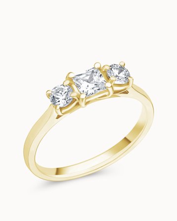 Trestensring Elizabeth 18K Gulguld Naturlig Diamant 0.30 Carat - Förlovningsringar & Vigselringar hos Vanbruun