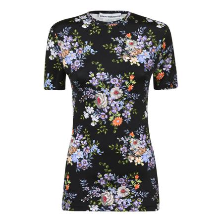 Paco Rabanne, T-Shirts Zwart, Dames, Maat:XS