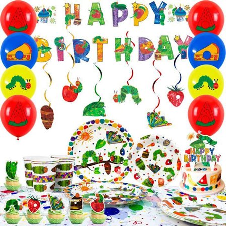 Festartiklar Den mycket hungriga larven, födelsedagsdekorationer ballongdekorationer DEN MYCKET HUNGRIGA LARVEN