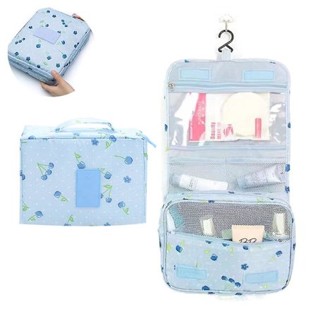Hængende toilettaske, stor rejsearrangør til mænd og kvinder med robust krog, kosmetik og makeup opbevaringsboks
