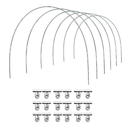 36 kpl Vihreät kasvihuonekaaret Kasvutunneli 6 sarjaa 2,6 m pitkiä puutarhakaarisarjoja, ruostumaton lasikuitu R