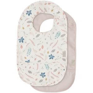Cam Cam Bib w/ pocket, 2-pack - Pressed Leaves Rose/Dusty Rose One Size - Baby feeding - One size - Pink