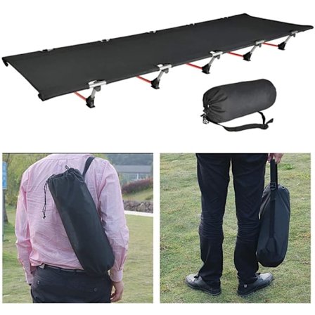 Bärbar hopfällbar campingsäng för 1 person utomhus strandsäng