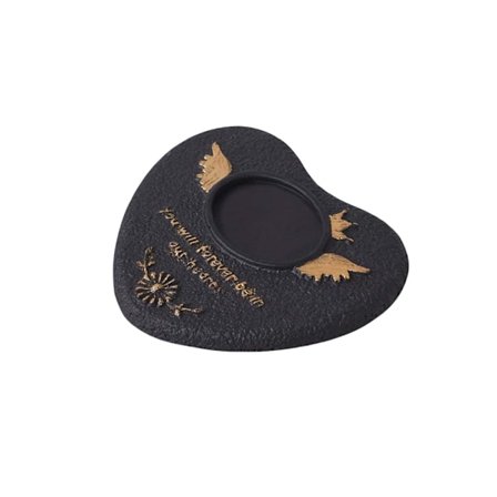 Hjerteformet kæledyrsgravsten - Mindes din elskede ven med en personlig gravmarkør Black