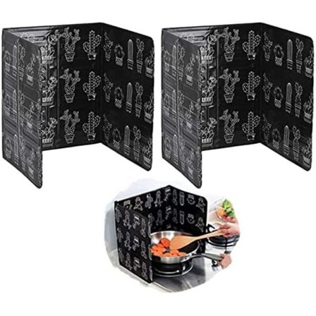 Sammenklappeligt design oliesprøjtebeskyttelse, non-stick aluminium beskyttende barriere for effektiv varmebestandighed, universal størrelse dækning 