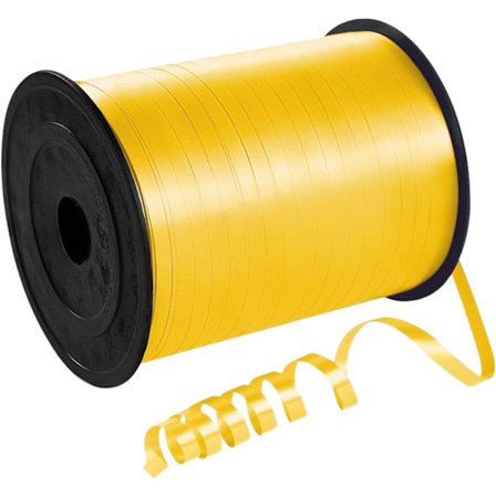 500 meter gul krøllebånd 5 mm til balloner, 457 m skinnende krøllet ballonbånd, ballonsnor, partykrøllebånd til gaveindpakning