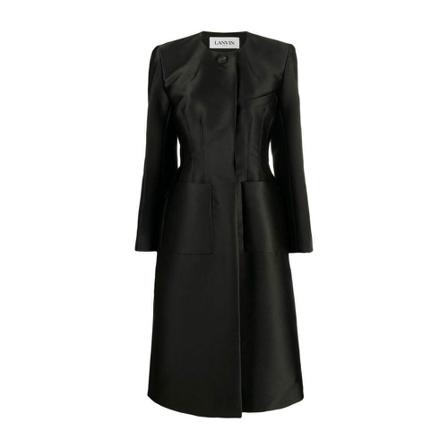 Lanvin, Single-Breasted Coats Zwart, Dames, Maat:M