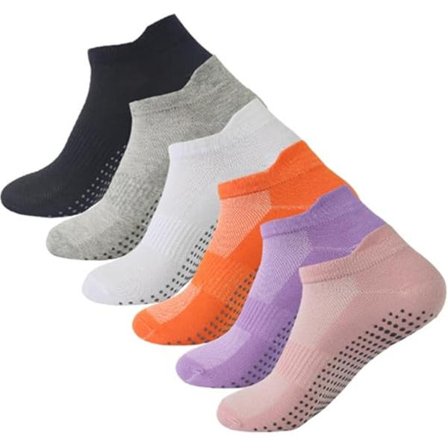 6 par Yoga-strumpor Pilates Sportsstrumpor Dam Grip Träning Halkfria Sockor