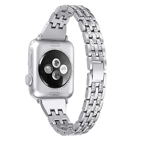Klockarmband med strassdekor för Apple Watch Series 8 (41mm) - Silver