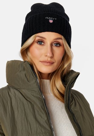 GANT Wool Lined Beanie 5 Black Klær