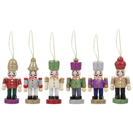 6 kpl Puupuuhevosia Joulukoristeet Pähkinänsärkijähahmot Jouluripustuskoristeet Isänmaalliset Pähkinänsärkijähahmot