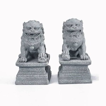 1 par miniature løvefigurer Fengshui Shi Statue Mini