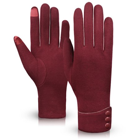 Varme Vinterhandsker til Kvinder - Touchscreen Handsker - Varme handsker egnet til udendørs sport, cykling og kørsel - Rød