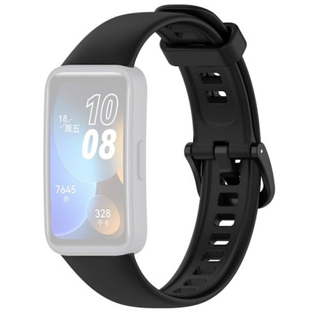 Silikoni katsella hihna Huawei Band 10 NFC / 10 / 9 NFC / 9 / 8 NFC / 8 kiiltävä korvaava hihna - Musta