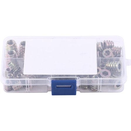 50-pack M4/M5/M6/M8/M10 sortiment av sexkantshylsmuttrar med gänginsats av zinklegering