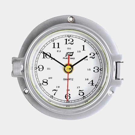 Reloj náutico Plastimo Porthole 4", Ø88/130 mm, latón cromado