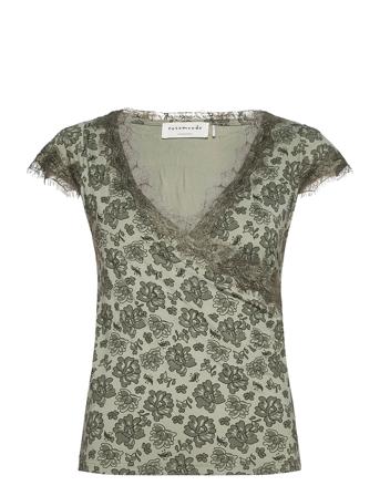 T-Shirt Ss T-shirts & Tops Short-sleeved Grön Rosemunde