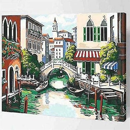 DIY Måla efter Siffror Kit för Vuxna - Venedig | Måla efter Siffror Kit på Canvas för Nybörjare | Heminredning | Förtryckt Konstkvalitetsduk 16 "x 20