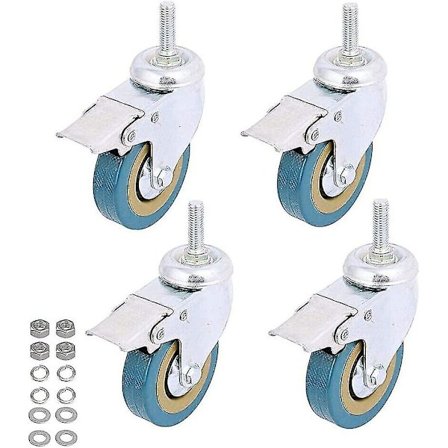 4-pakning, ikke-merkende Polyuretan Hjul Låsbar Sving (m10 Gjenget Stamme - 3")