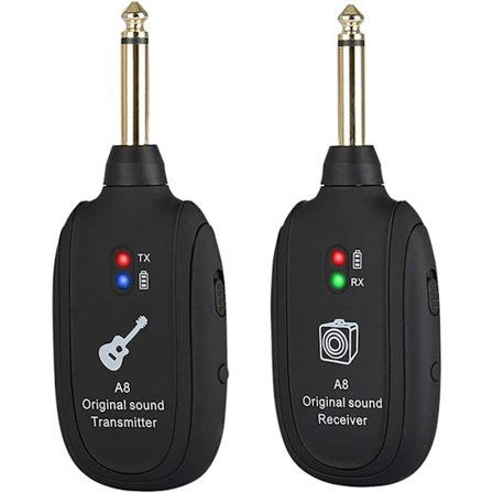 Trådløs guitartransmitter og modtager, trådløst guitarsystem sort 20Hz-20k