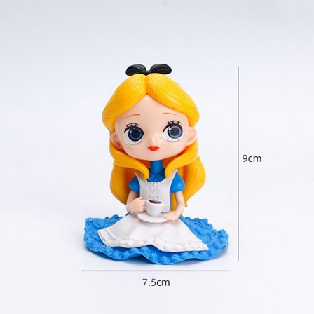 9cm 6 tyyppiä Disneyn lumikki Sofia Alice Belle Merenneito Aurore Prinsessa Figuurit Lelut Keräilymalli Nuket Kakkukoristeet