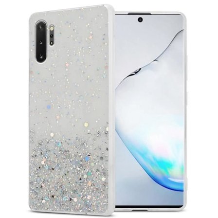 Coque för Samsung Galaxy NOTE 10 PLUS Transparent etui med glitter Case Cover Housse Skydd Silikon TPU Glitter