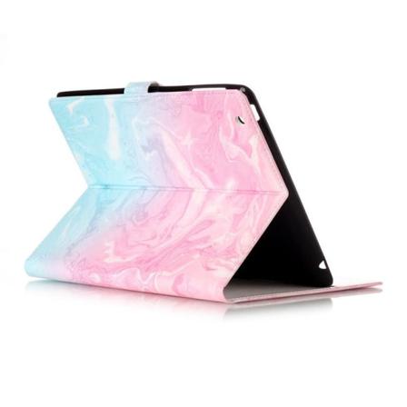 Marmorerat Läderfodral Med Kortplats Till Ipad 2/3/4, Rosa/blå Rosa/blå