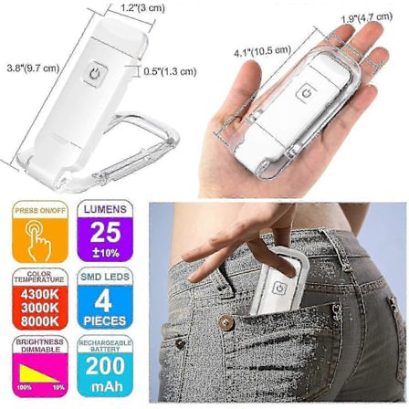 USB Läslampa Uppladdningsbara LED Läslampor Med Boklampa För Läsning I Sängen - B