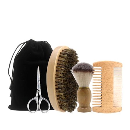 Essential Beard Care Kit Vildsvinsborstborste Mustaschsax Funktionell Kam