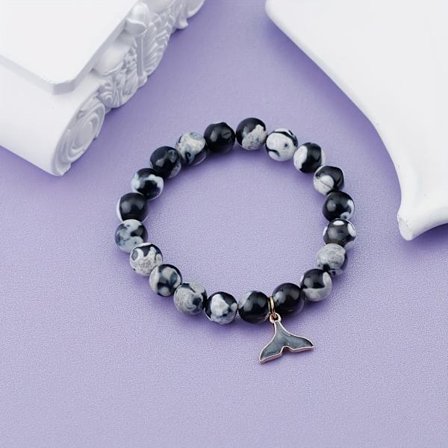 Orca Armband Orca Agat Kristall Armband Orkor Kvinnor Healing Armband Sten Armband Späckhuggare Dam Armband