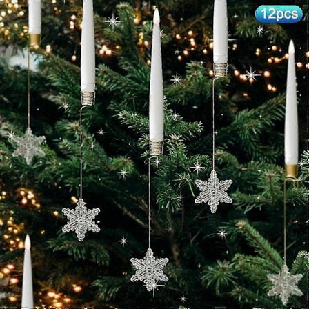 2025 12 stk. LED Julelys for Innendørs Juledekorasjon Juletrepynt med Fjernkontroll