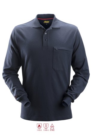 Snickers Workwear 2660 ProtecWork Pikéskjorte marineblå, langermet XL, Klær