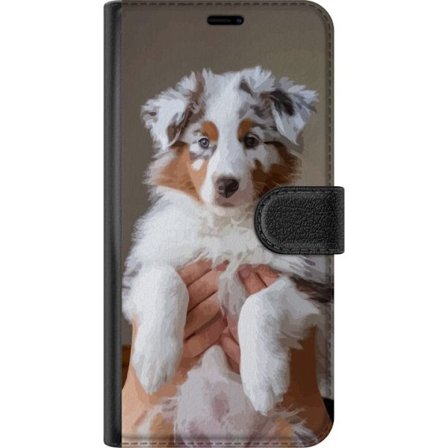 Kompatibelt Plånboksfodral till OnePlus OnePlus Nord CE 2 Lite 5G Söt hundvalp - Fluffig valp med blå ögon i närbildsporträtt