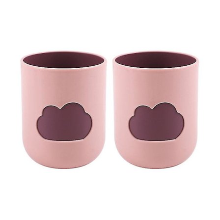 2 stk Hvetehalm Tumbler Kopper Naturlig Miljøvennlig Pp Skymønster Tannbørstekopp Bad Kopper (lys Rosa)