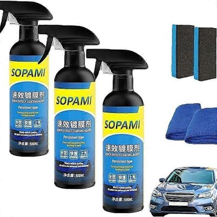 1-3 Sæt Sopami Bilbelægningsspray, Beskyttende Hurtig Bilvokspolish til Bil og Motorcykel