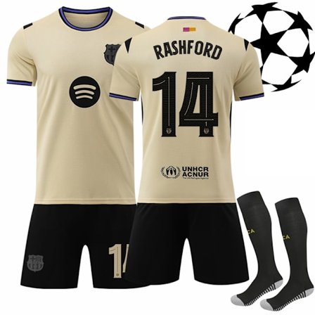 25-26 Barcelona UEFA Champions League Bortaställ Fotbollströja Kit No.14 RASHFORD